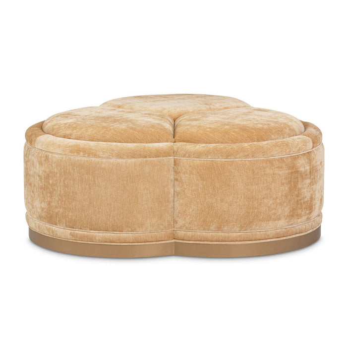 AICO Malibu Crest Clover Cocktail Ottoman in Dark Espresso - Furniture Land (Milwaukee, WI)