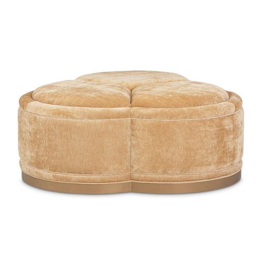AICO Malibu Crest Clover Cocktail Ottoman in Dark Espresso - Furniture Land (Milwaukee, WI)