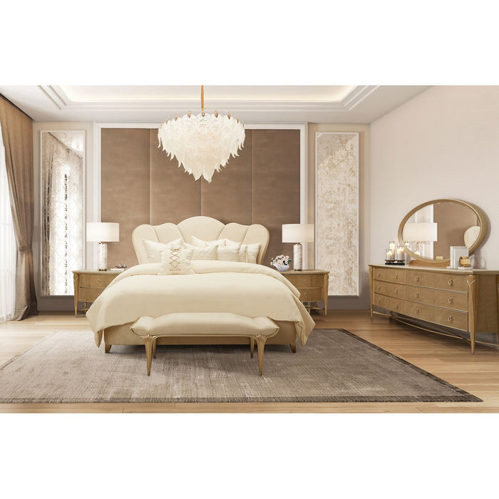 AICO Villa Cherie Mirror in Caramel - Furniture Land (Milwaukee, WI)
