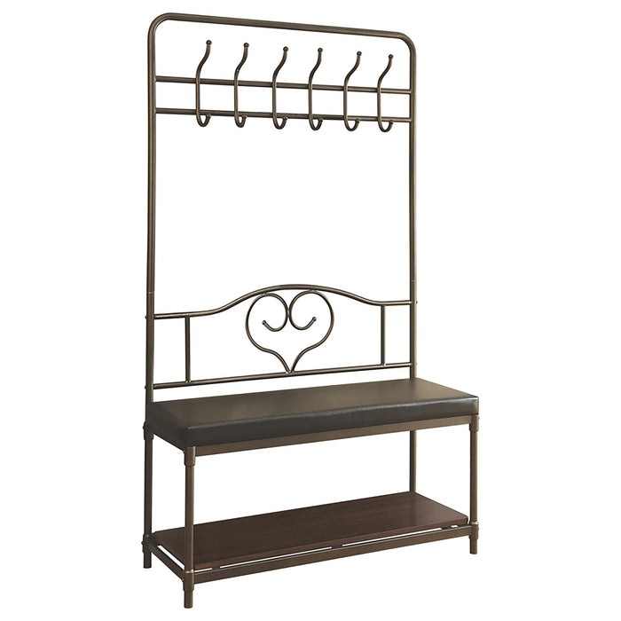 Kiefer Coat Rack with 12 Hooks Black - Furniture Land (Milwaukee, WI)