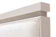AICO Glimmering Heights King Upholstered Headboard Only in Ivory - Furniture Land (Milwaukee, WI)