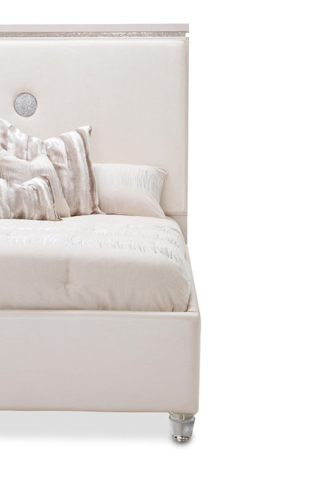 AICO Glimmering Heights King Upholstered Headboard Only in Ivory - Furniture Land (Milwaukee, WI)