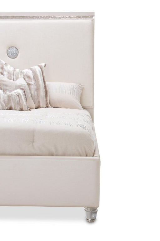 AICO Glimmering Heights King Upholstered Headboard Only in Ivory - Furniture Land (Milwaukee, WI)