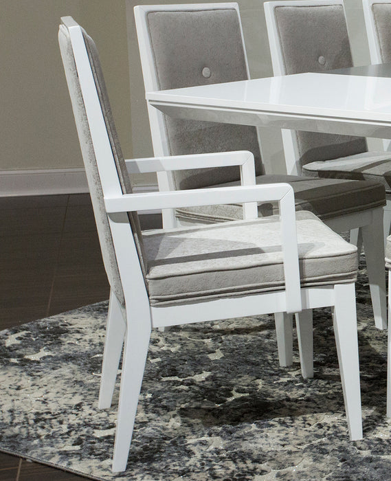 Aico Furniture Horizons Arm Chair in Cloud White (Set of 2) - Furniture Land (Milwaukee, WI)