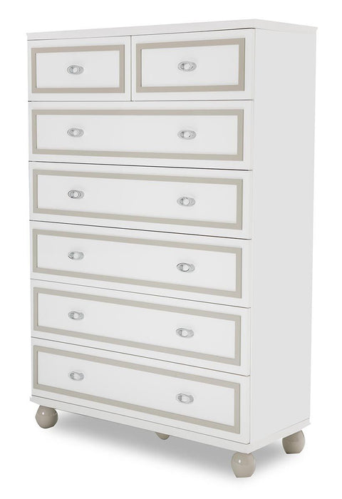 AICO Sky Tower 7 Drawer Chest in White Cloud - Furniture Land (Milwaukee, WI)