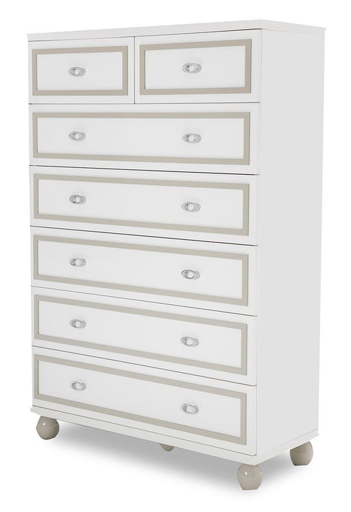 AICO Sky Tower 7 Drawer Chest in White Cloud - Furniture Land (Milwaukee, WI)