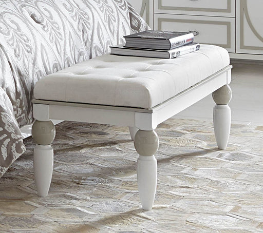 AICO Sky Tower Bedside Bench in White Cloud - Furniture Land (Milwaukee, WI)