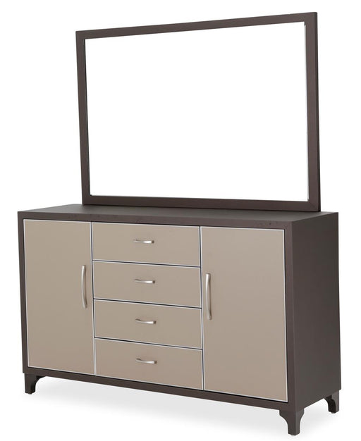 Aico 21 Cosmopolitan Mirror in Taupe/Umber - Furniture Land (Milwaukee, WI)