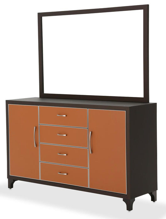 Aico 21 Cosmopolitan Mirror in Orange/Umber - Furniture Land (Milwaukee, WI)