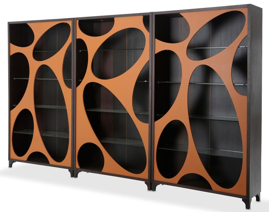 Aico 21 Cosmopolitan Curio Side Cabinet in Orange/Umber - Furniture Land (Milwaukee, WI)