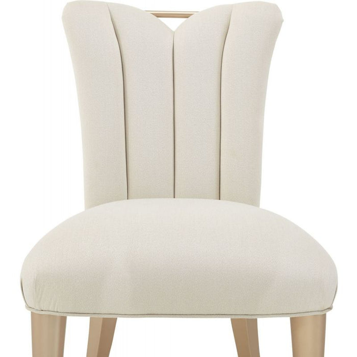 AICO La Rachelle Side Chair in Medium Champagne (Set of 2) - Furniture Land (Milwaukee, WI)