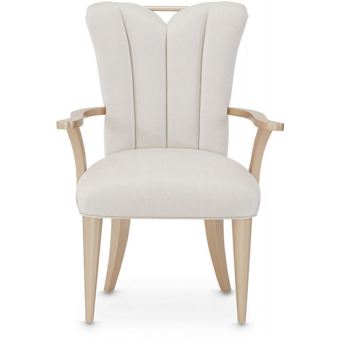 AICO La Rachelle Arm Chair in Medium Champagne (Set of 2) - Furniture Land (Milwaukee, WI)