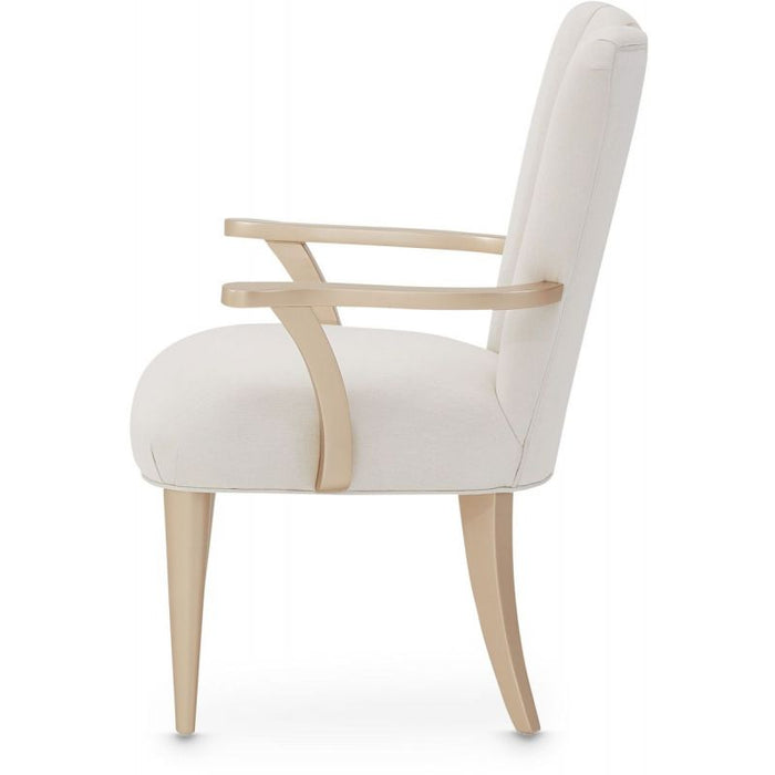 AICO La Rachelle Arm Chair in Medium Champagne (Set of 2) - Furniture Land (Milwaukee, WI)