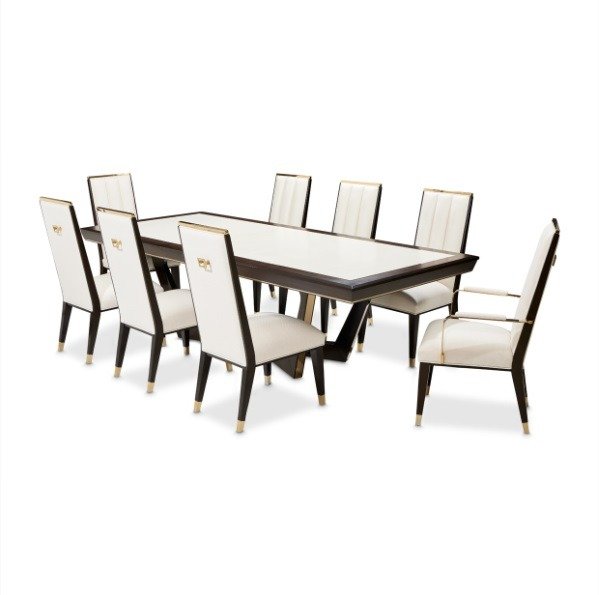 AICO Belmont Place Rectangular Dining Table in Espresso - Furniture Land (Milwaukee, WI)