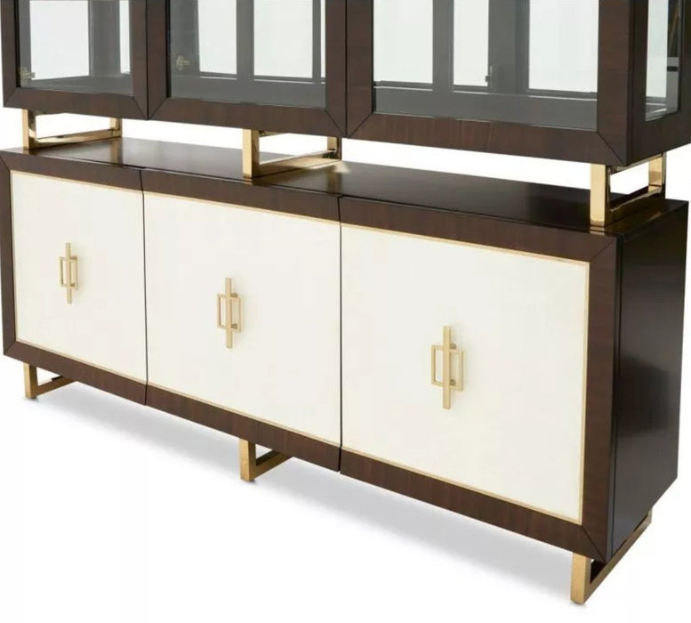 AICO Belmont Place Buffet with China Top in Espresso - Furniture Land (Milwaukee, WI)