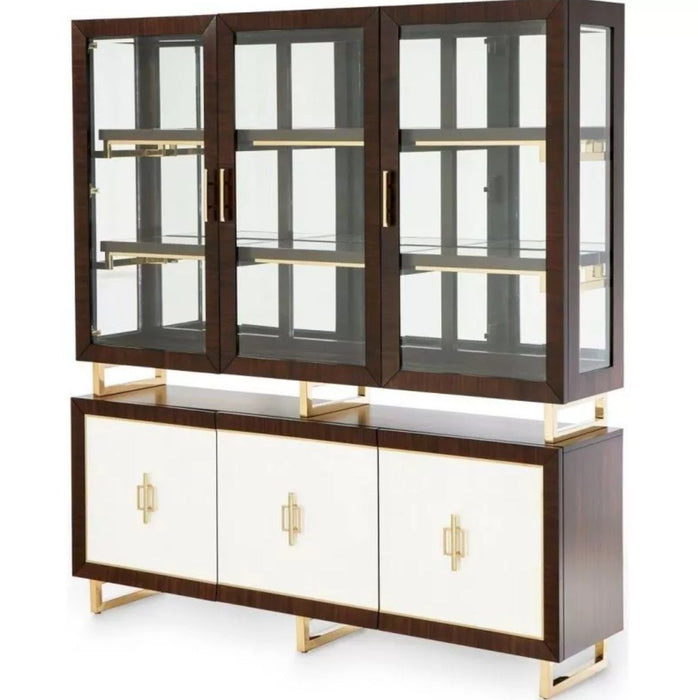 AICO Belmont Place Buffet with China Top in Espresso - Furniture Land (Milwaukee, WI)