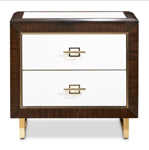 AICO Belmont Place Nightstand in Espresso - Furniture Land (Milwaukee, WI)