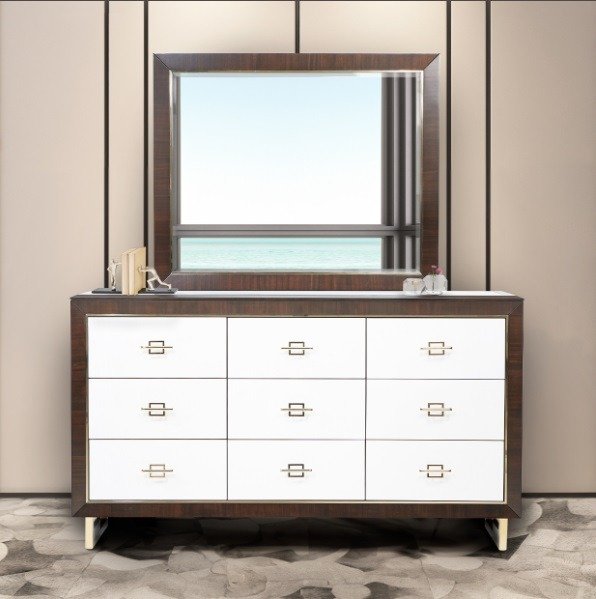 AICO Belmont Place Wall Mirror in Espresso - Furniture Land (Milwaukee, WI)