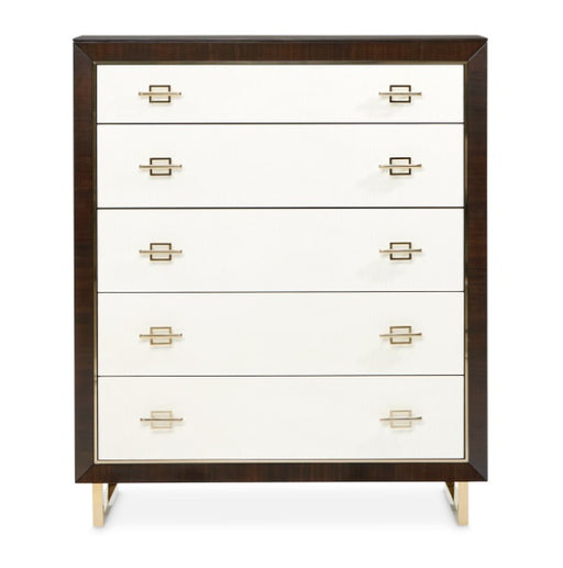 AICO Furniture Penthouse 5 Drawer Chest in Espresso - Furniture Land (Milwaukee, WI)