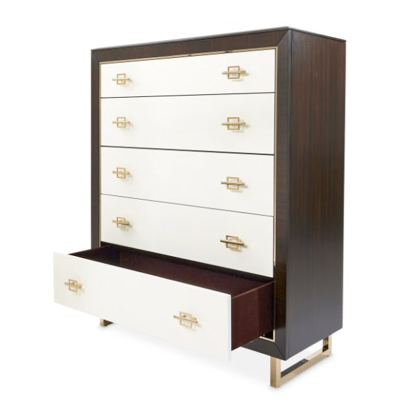 AICO Furniture Penthouse 5 Drawer Chest in Espresso - Furniture Land (Milwaukee, WI)
