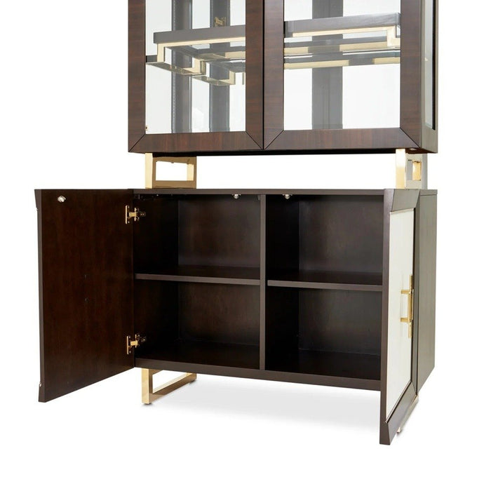 AICO Belmont Place Display Cabinet in Espresso - Furniture Land (Milwaukee, WI)