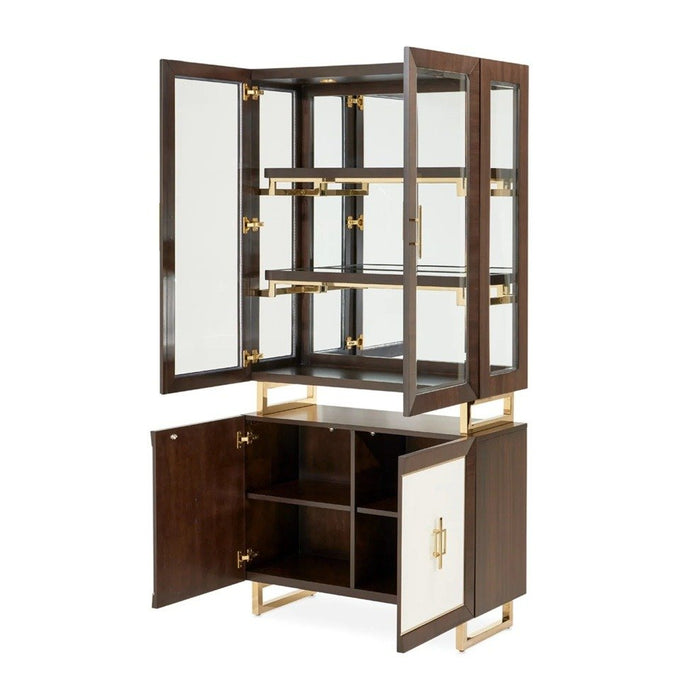 AICO Belmont Place Display Cabinet in Espresso - Furniture Land (Milwaukee, WI)