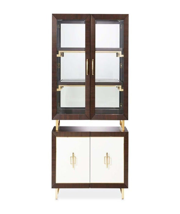 AICO Belmont Place Display Cabinet in Espresso - Furniture Land (Milwaukee, WI)