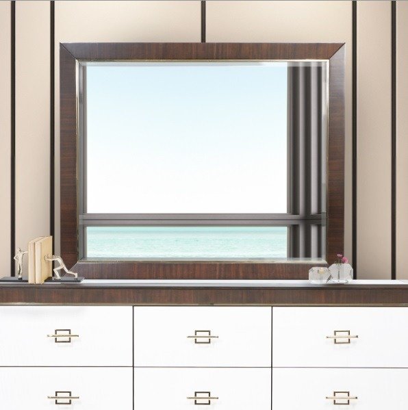AICO Belmont Place Wall Mirror in Espresso - Furniture Land (Milwaukee, WI)