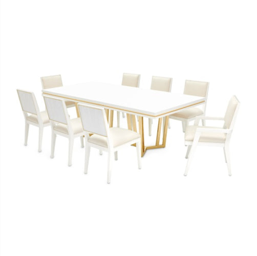 AICO Furniture Palm Gate Rectangular Dining Table in Cloud White - Furniture Land (Milwaukee, WI)
