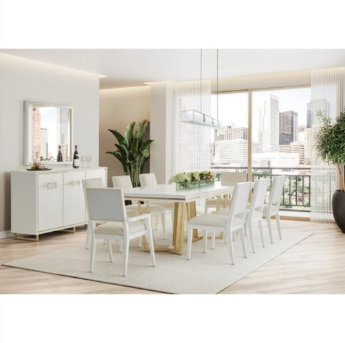 AICO Furniture Palm Gate Rectangular Dining Table in Cloud White - Furniture Land (Milwaukee, WI)