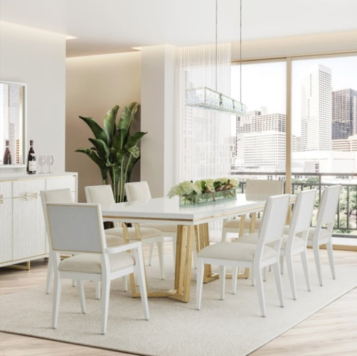 AICO Furniture Palm Gate Rectangular Dining Table in Cloud White - Furniture Land (Milwaukee, WI)