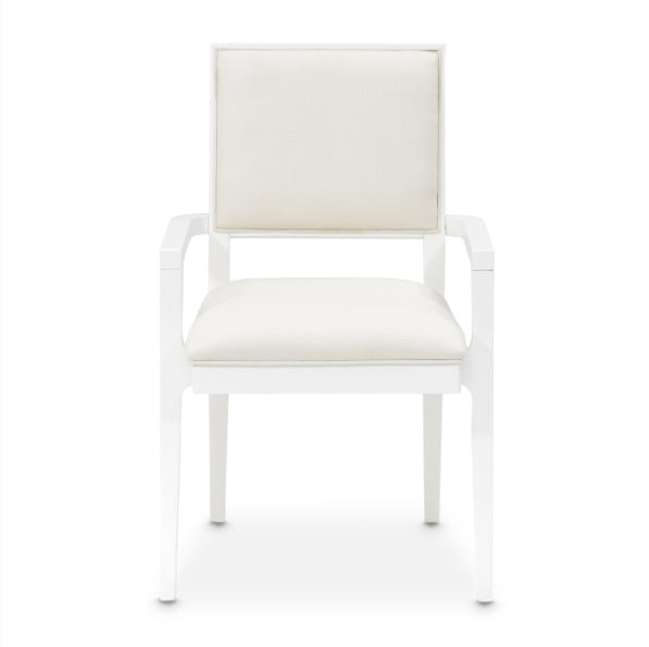 AICO Furniture Palm Gate Arm Chair (Set of 2) in Cloud White - Furniture Land (Milwaukee, WI)