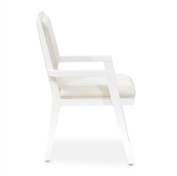 AICO Furniture Palm Gate Arm Chair (Set of 2) in Cloud White - Furniture Land (Milwaukee, WI)