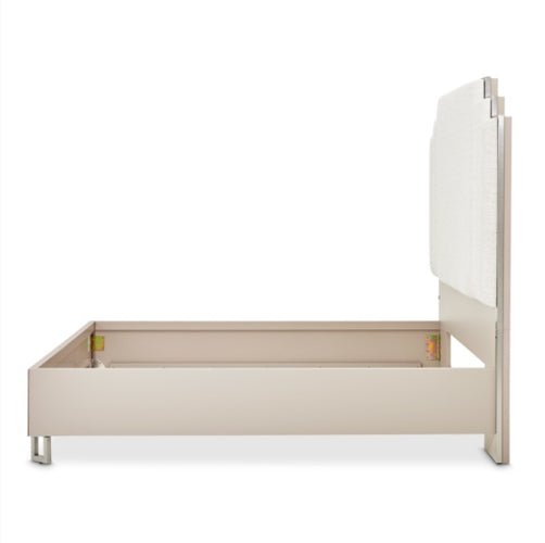 AICO Furniture Palm Gate King Upholstered Platform Bed in Clay - Furniture Land (Milwaukee, WI)