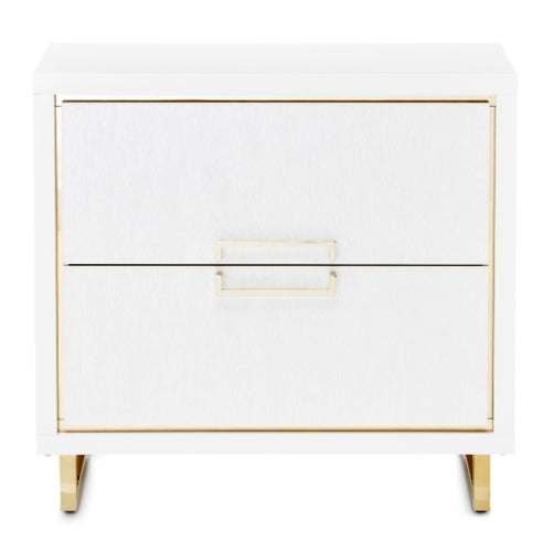 AICO Furniture Palm Gate Nightstand in Cloud White - Furniture Land (Milwaukee, WI)