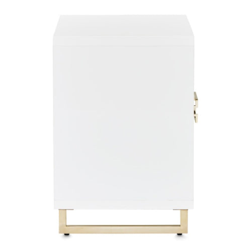 AICO Furniture Palm Gate Nightstand in Cloud White - Furniture Land (Milwaukee, WI)