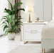 AICO Furniture Palm Gate Nightstand in Cloud White - Furniture Land (Milwaukee, WI)
