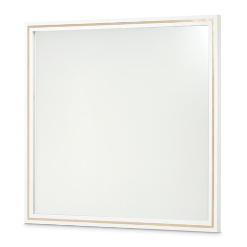 AICO Furniture Palm Gate Wall Mirror in Cloud White - Furniture Land (Milwaukee, WI)
