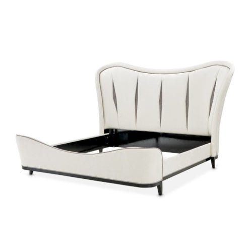 AICO Furniture Tuxedo California King Upholstered Bed in Piano Keyboard - Furniture Land (Milwaukee, WI)