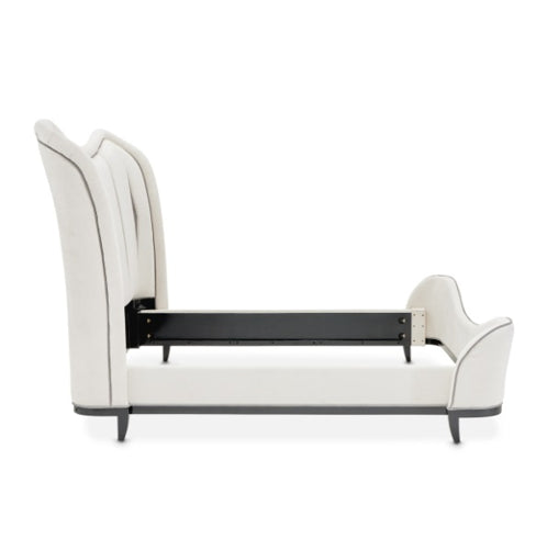 AICO Furniture Tuxedo California King Upholstered Bed in Piano Keyboard - Furniture Land (Milwaukee, WI)