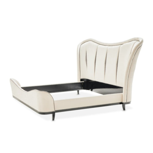 AICO Furniture Tuxedo California King Upholstered Bed in Piano Keyboard - Furniture Land (Milwaukee, WI)