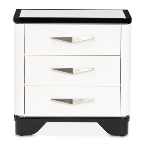 AICO Furniture Tuxedo Nightstand in Piano Keyboard - Furniture Land (Milwaukee, WI)