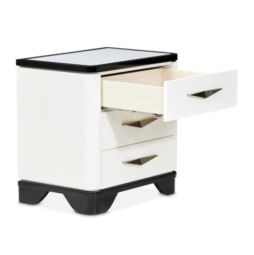 AICO Furniture Tuxedo Nightstand in Piano Keyboard - Furniture Land (Milwaukee, WI)