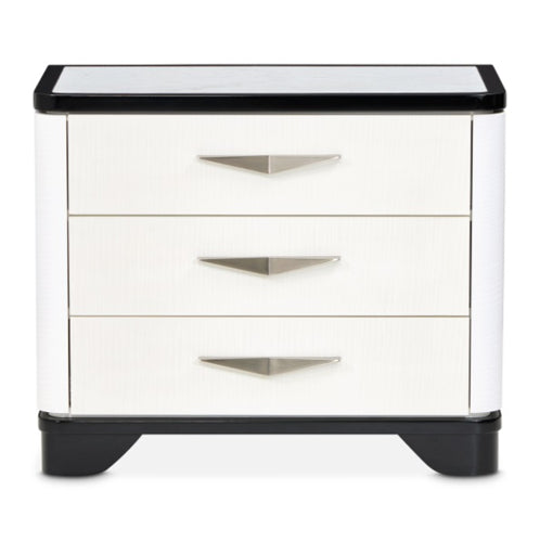 AICO Furniture Tuxedo Large Nightstand in Piano Keyboard - Furniture Land (Milwaukee, WI)