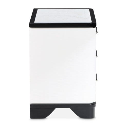 AICO Furniture Tuxedo Large Nightstand in Piano Keyboard - Furniture Land (Milwaukee, WI)
