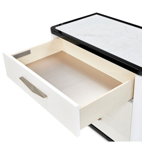 AICO Furniture Tuxedo Large Nightstand in Piano Keyboard - Furniture Land (Milwaukee, WI)