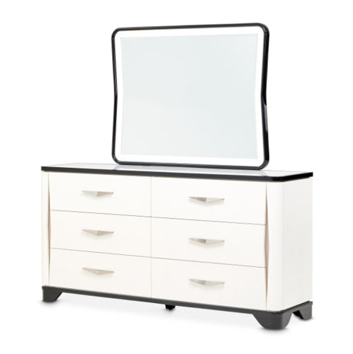 AICO Furniture Tuxedo Dresser Mirror in Piano Keyboard - Furniture Land (Milwaukee, WI)