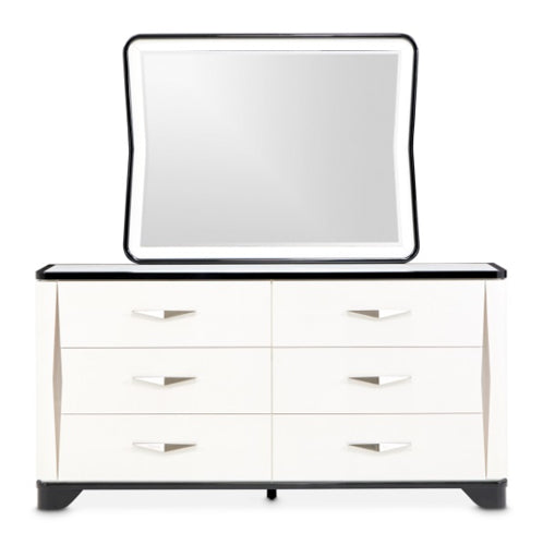 AICO Furniture Tuxedo Dresser Mirror in Piano Keyboard - Furniture Land (Milwaukee, WI)