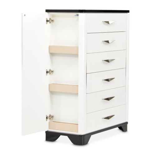 AICO Furniture Tuxedo 6 Drawer Chest in Piano Keyboard - Furniture Land (Milwaukee, WI)