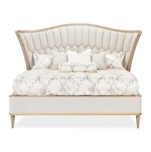AICO Furniture St.Charles California King Upholstered Bed in Dove Gray - Furniture Land (Milwaukee, WI)